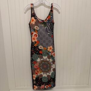 Adidas Farm Rio Jardin Multicolor Floral Midi Dress Small NWT